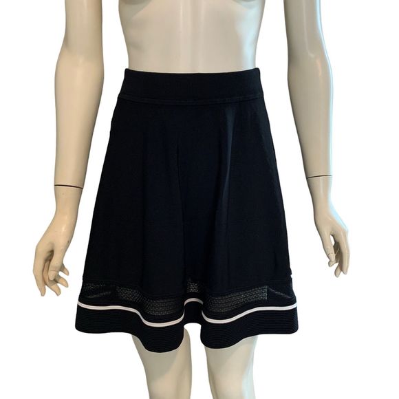 ALC Womens Elastic Waistband Knit Mini A Line Skirt Black medium - Picture 7 of 13